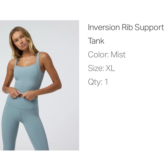 Vuori Blue “Mist” Ribbed Inversion Tank - Picture 2 of 2
